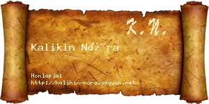 Kalikin Nóra névjegykártya